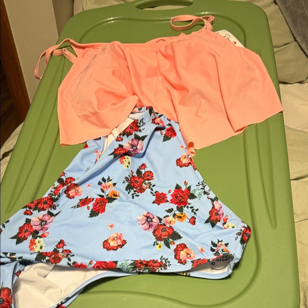 Floral High-Waisted Bikini Set